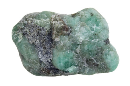 Green emerald with inclusions 