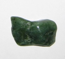Uncut green jade gemstone