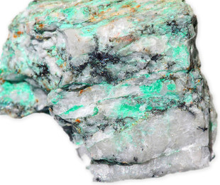 Quartz-Malachite mineral